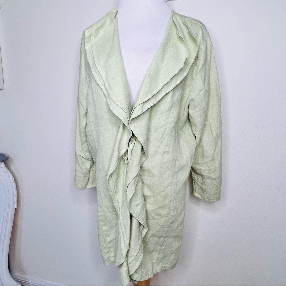 Willow Linen Pistachio Green Top Size Large - Picture 9 of 13